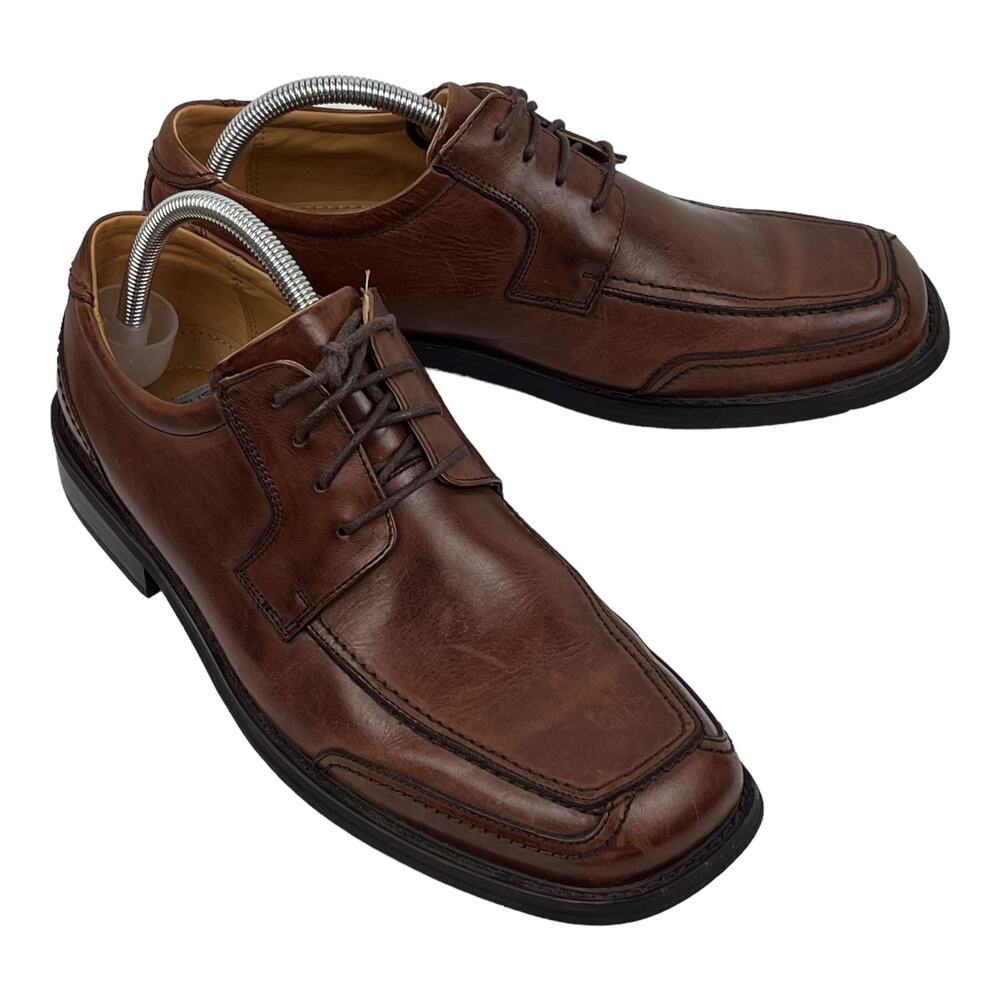 Nunn Bush Square Toe Leather Lace Up Men's size 10.5 M Brown Comfort